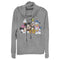 Junior's Mickey & Friends Club House Group Shot Cowl Neck Sweatshirt