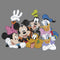 Junior's Mickey & Friends Club House Group Shot Cowl Neck Sweatshirt