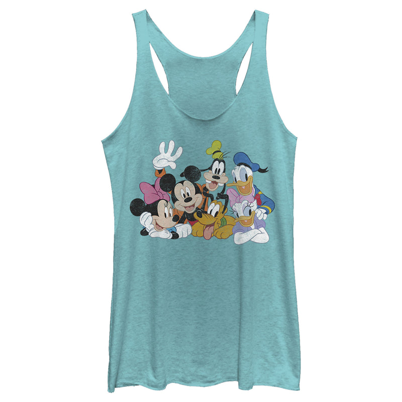 Women's Mickey & Friends Club House Group Shot Racerback Tank Top