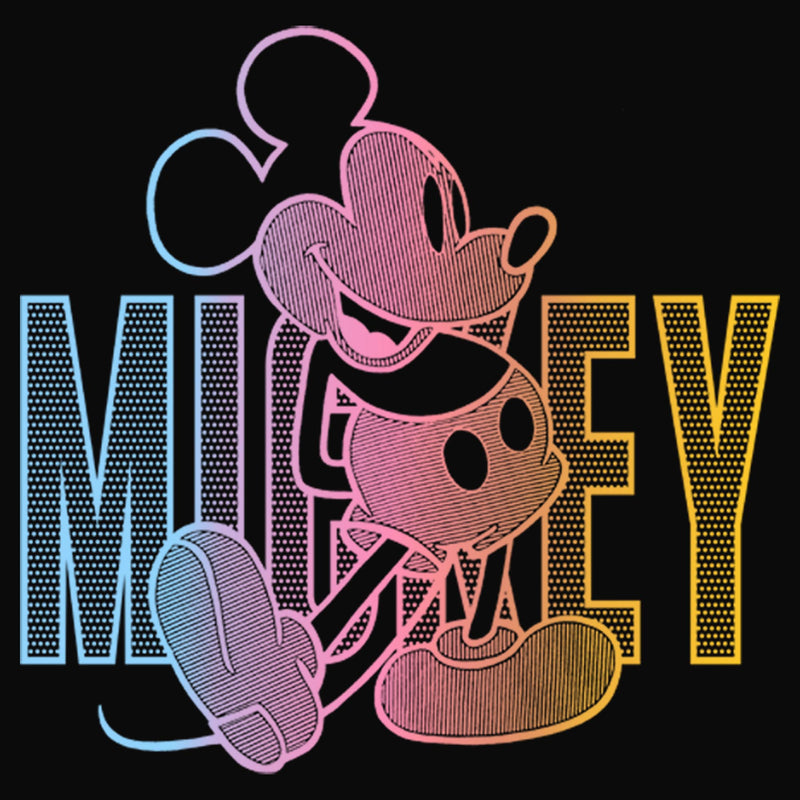 Junior's Mickey & Friends Mickey Neon Gradient Cowl Neck Sweatshirt