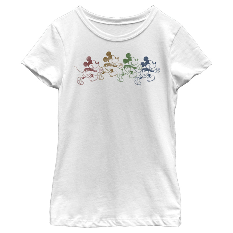 Girl's Mickey & Friends Rainbow Mickey T-Shirt