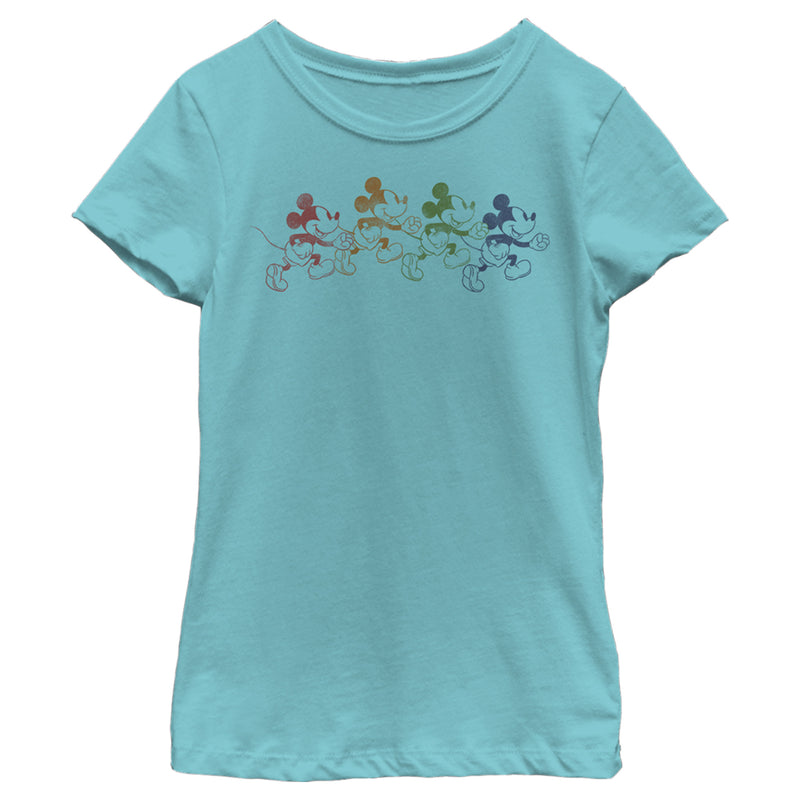 Girl's Mickey & Friends Rainbow Mickey T-Shirt