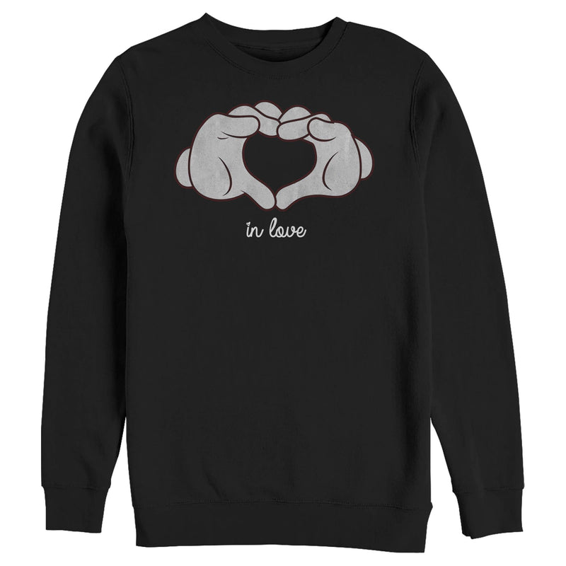 Men's Mickey & Friends White Glove Heart Sweatshirt