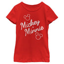 Girl's Mickey & Friends Mickey and Minnie Retro Signatures T-Shirt