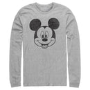 Men's Mickey & Friends Smiling Mickey Mouse Distressed Long Sleeve Shirt