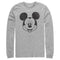 Men's Mickey & Friends Smiling Mickey Mouse Distressed Long Sleeve Shirt