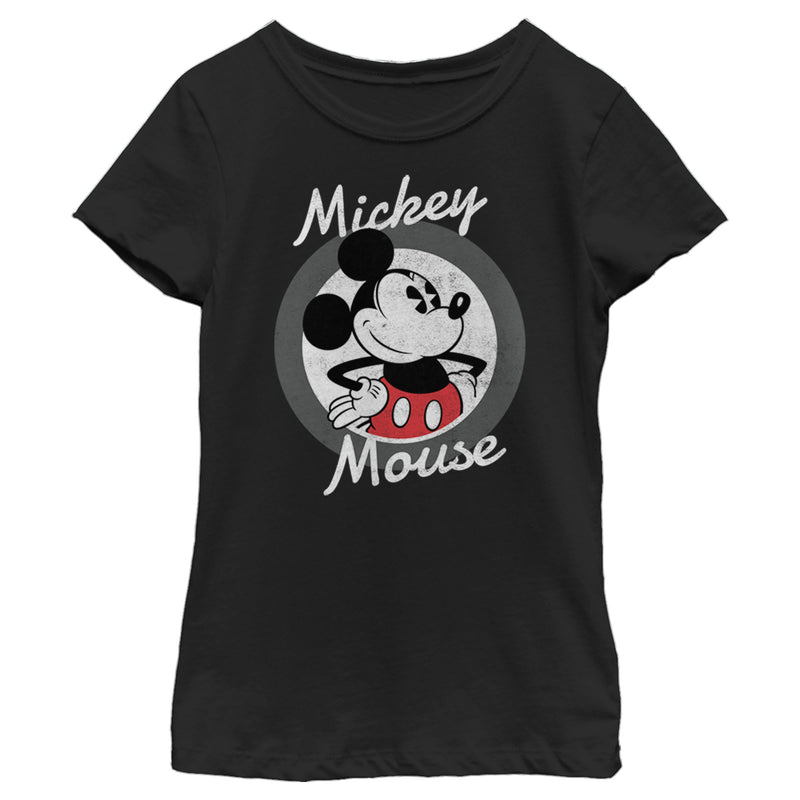 Girl's Mickey & Friends Mickey Mouse Classic Circle T-Shirt