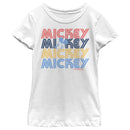 Girl's Mickey & Friends Mickey Retro Name Stack T-Shirt