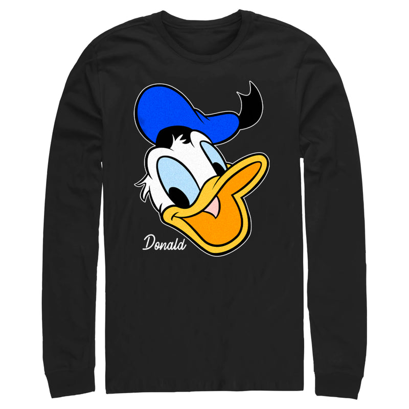 Men's Mickey & Friends Donald Duck Big Face Long Sleeve Shirt