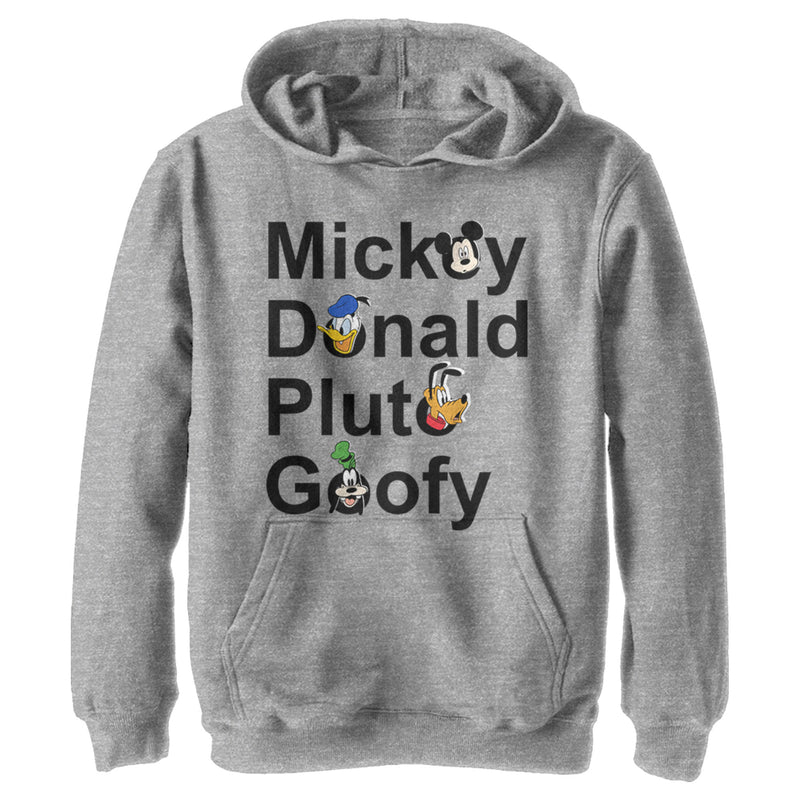 Boy's Mickey & Friends Mickey Donald Pluto Goofy Pull Over Hoodie