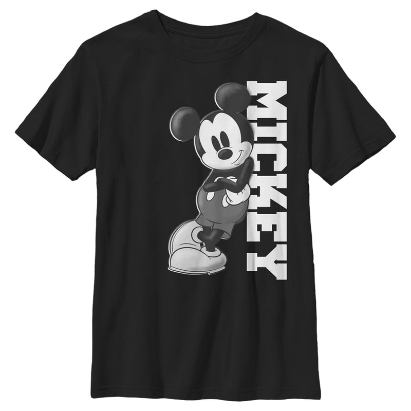Boy's Mickey & Friends Black and White Mickey Mouse T-Shirt