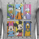 Men's Mickey & Friends Colorful Character Panels Pull Over Hoodie