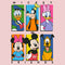 Junior's Mickey & Friends Colorful Character Panels Sweatshirt