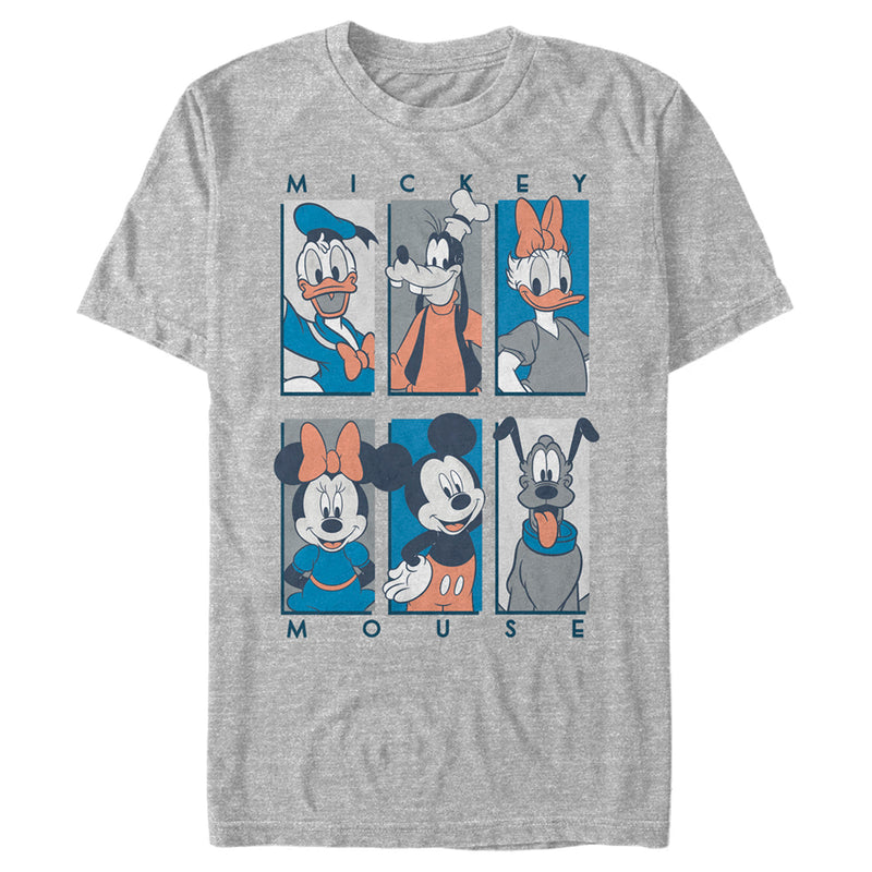 Men's Mickey & Friends Blue and Orange Portraits T-Shirt