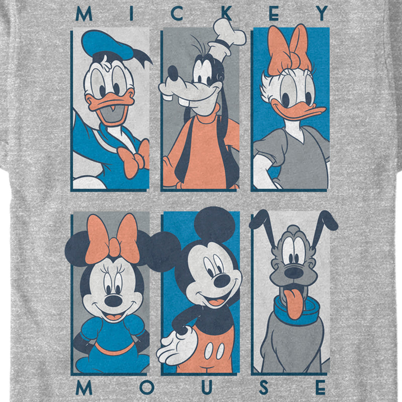 Men's Mickey & Friends Blue and Orange Portraits T-Shirt