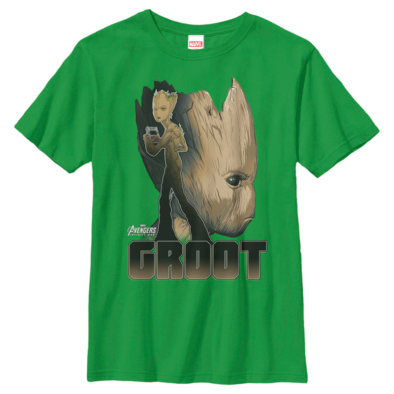 Boy's Marvel Avengers: Infinity War Groot Portrait T-Shirt