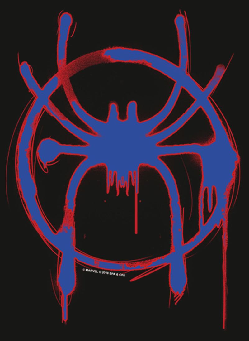Men's Marvel Spider-Man: Into the Spider-Verse Spray Paint Logo Long Sleeve Shirt