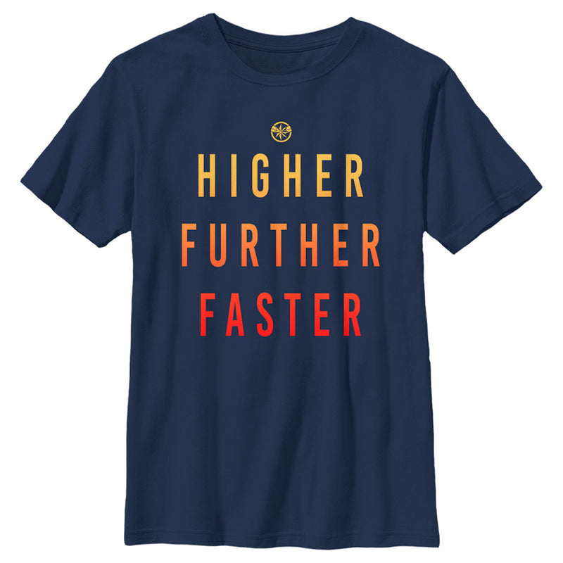 Boy's Marvel Captain Marvel Higher Further Faster T-Shirt