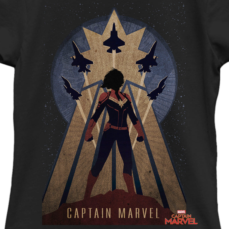 Girl's Marvel Captain Marvel Silhouette T-Shirt