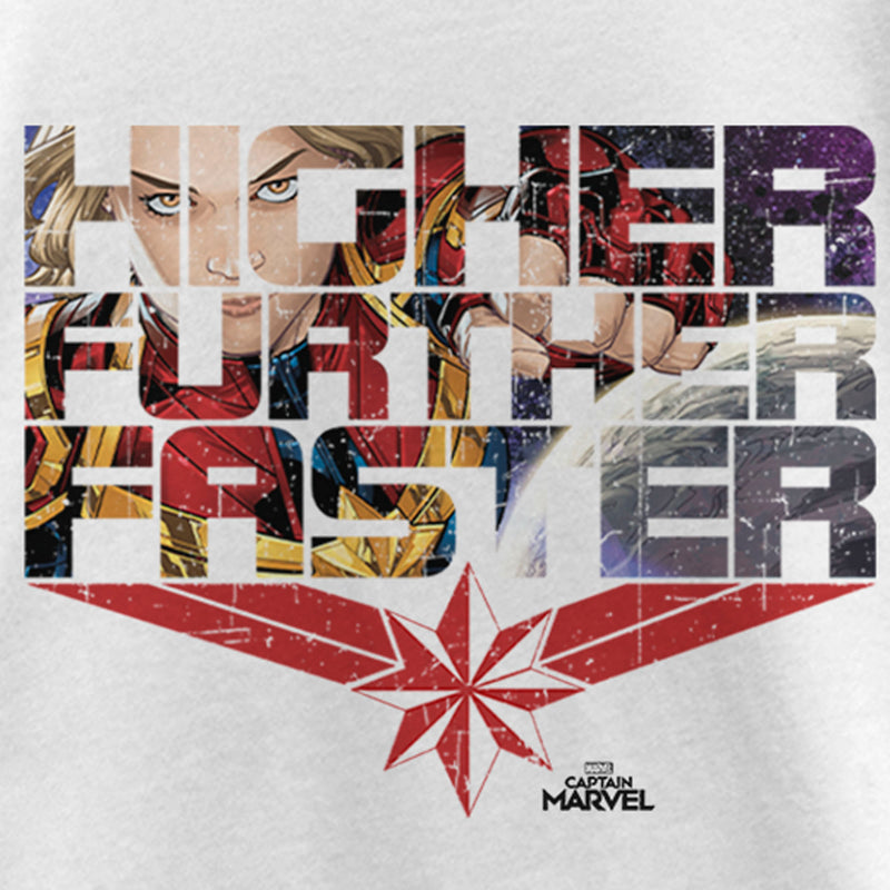 Girl's Marvel Captain Marvel Higher Comic Scenes T-Shirt