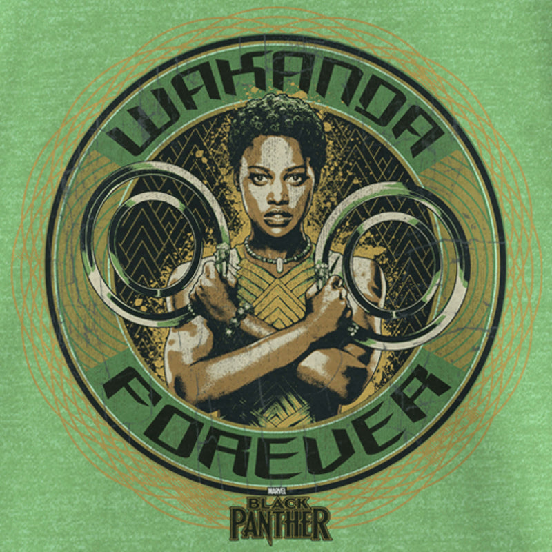 Girl's Marvel Black Panther Nakia Wakanda Forever Circle T-Shirt