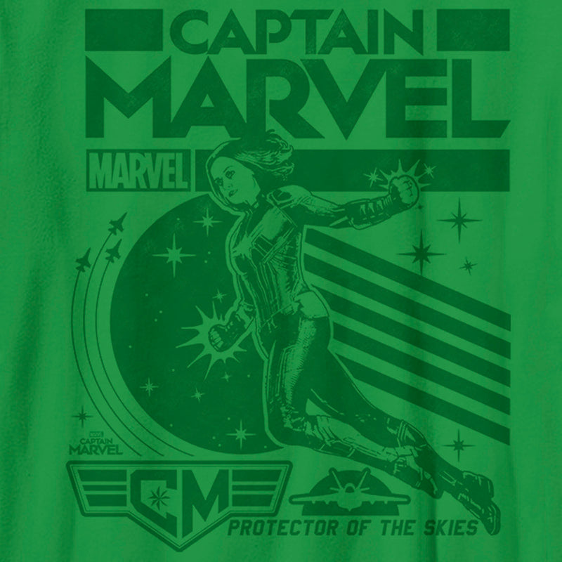 Boy's Marvel Captain Marvel Protector of the Skies Poster T-Shirt