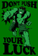 Men's Marvel St. Patrick's Day The Hulk Don't Push Your Luck T-Shirt