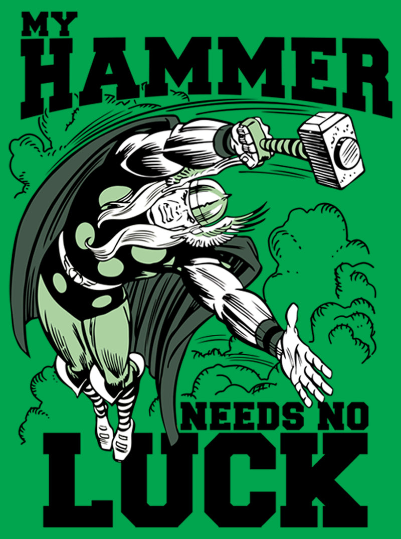 Junior's Marvel St. Patrick's Day Thor My Hammer Needs No Luck T-Shirt