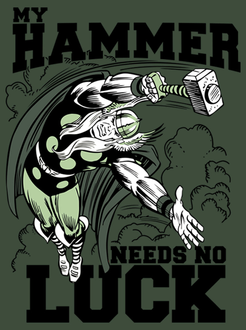 Junior's Marvel St. Patrick's Day Thor My Hammer Needs No Luck Festival Muscle Tee