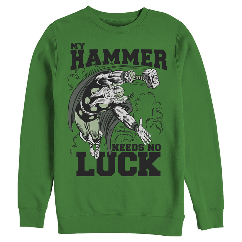 Men's Marvel St. Patrick's Day Thor My Hammer Needs No Luck Sweatshirt