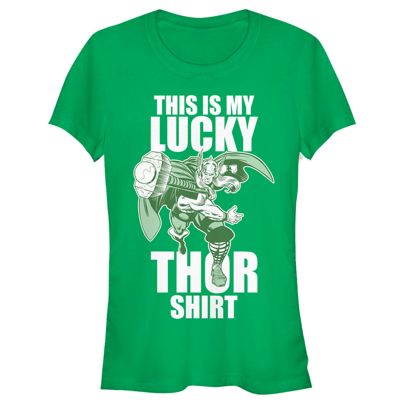 Junior's Marvel St. Patrick's Thor This Is My Lucky T-Shirt