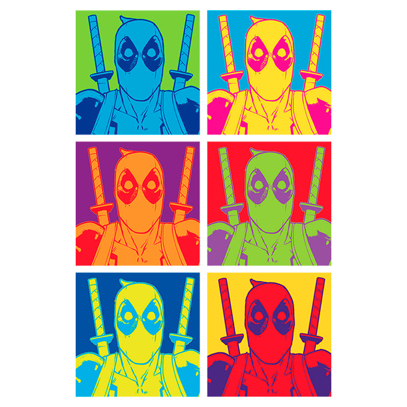 Junior's Marvel Deadpool Pop Art Grid T-Shirt