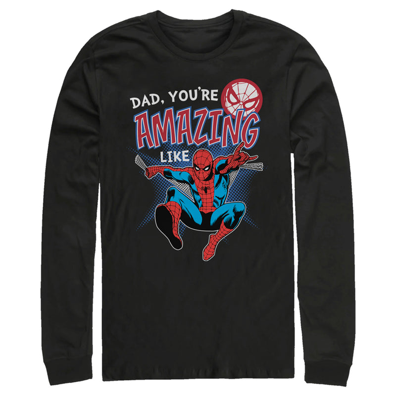 Men's Marvel Dad You're Amazing Like Spider-Man Long Sleeve Shirt