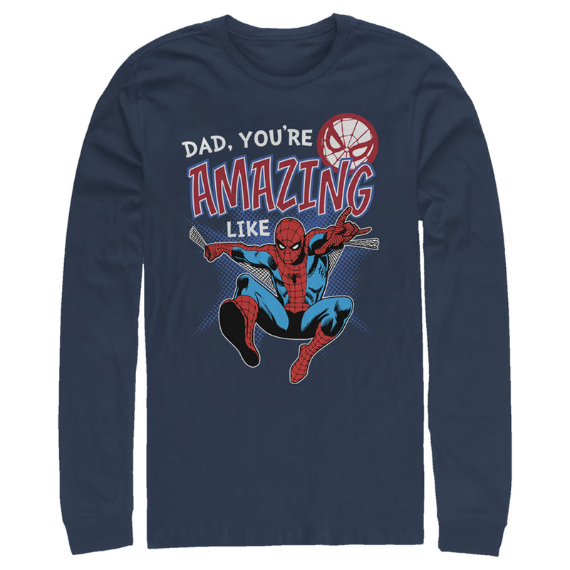 Men's Marvel Dad You're Amazing Like Spider-Man Long Sleeve Shirt