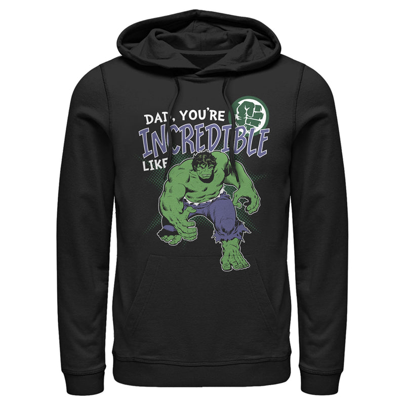 Men's Marvel Dad You're Incredible Like the Hulk Pull Over Hoodie