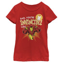 Girl's Marvel Dad You're Invincible Like Iron Man T-Shirt