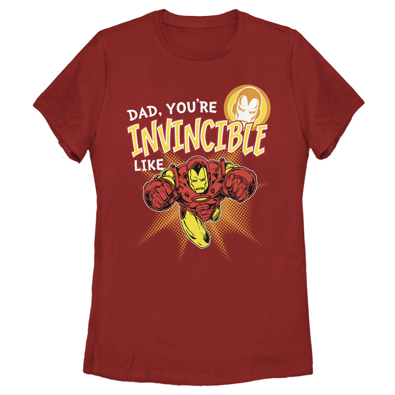 Women's Marvel Dad You're Invincible Like Iron Man T-Shirt