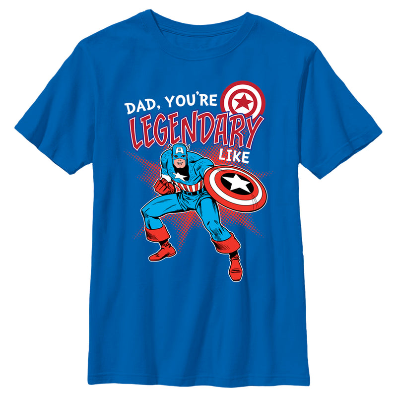 Boy's Marvel Dad, You're Legendary Like Captain America T-Shirt