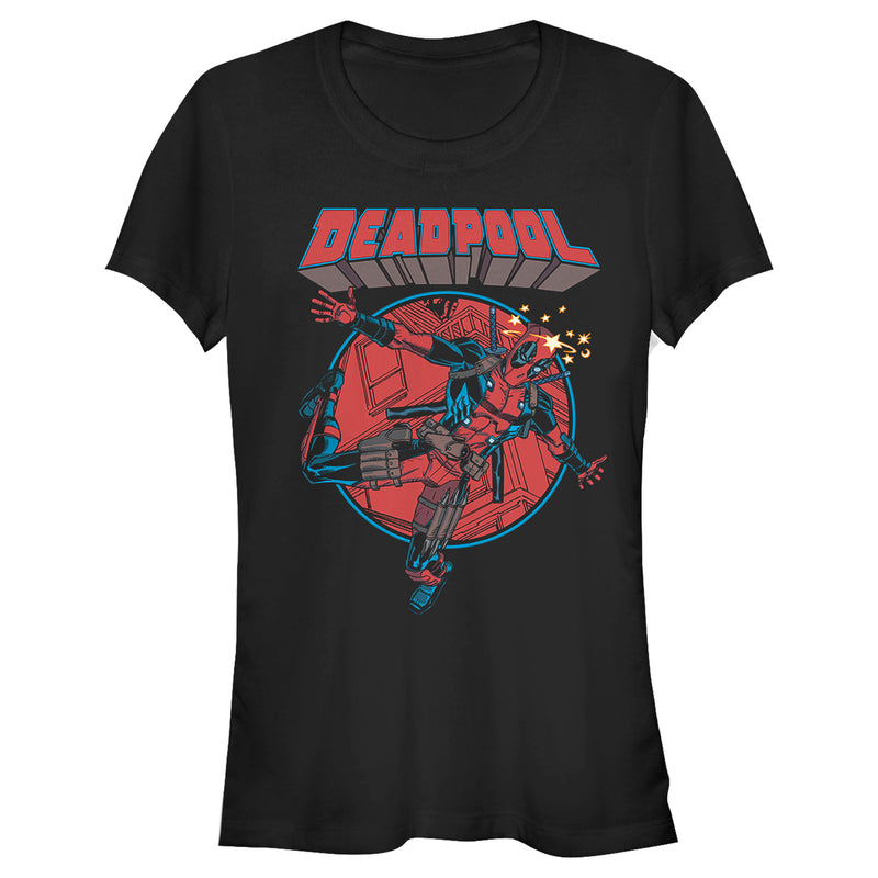 Junior's Marvel Deadpool Falling Circle T-Shirt