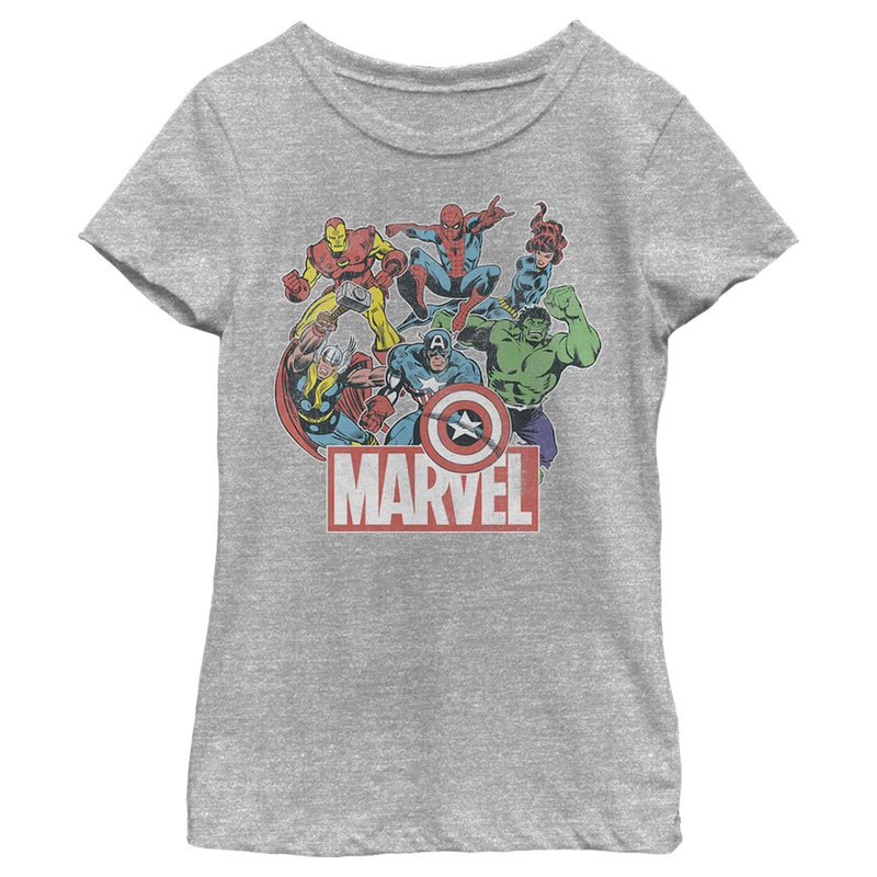Girl's Marvel Classic Hero Collage T-Shirt