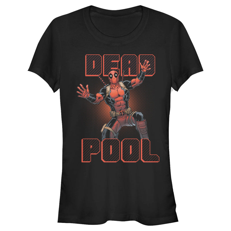 Junior's Marvel Deadpool Halftone Pose T-Shirt