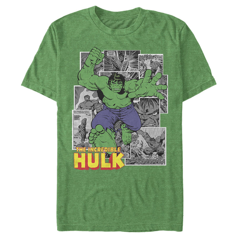 Men's Marvel Hulk Comic Panel Collage T-Shirt