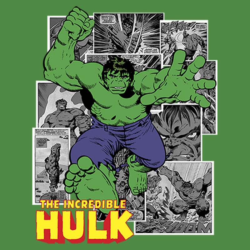 Men's Marvel Hulk Comic Panel Collage T-Shirt