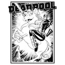 Men's Marvel Deadpool Comic Unicorn Ride T-Shirt