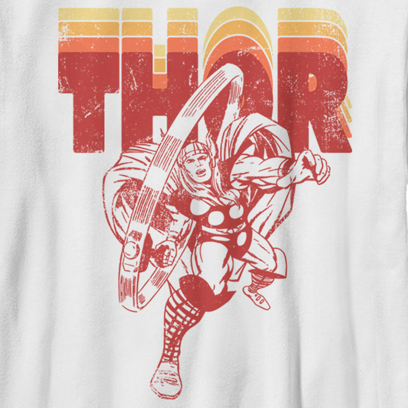 Boy's Marvel Avengers Thor Retro Name Stack Portrait T-Shirt