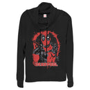 Junior's Marvel Deadpool Leather Paint Cowl Neck Sweatshirt