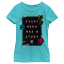 Girl's Marvel Every Hero Has a Story Logos T-Shirt