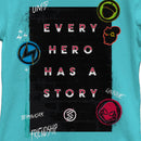 Girl's Marvel Every Hero Has a Story Logos T-Shirt