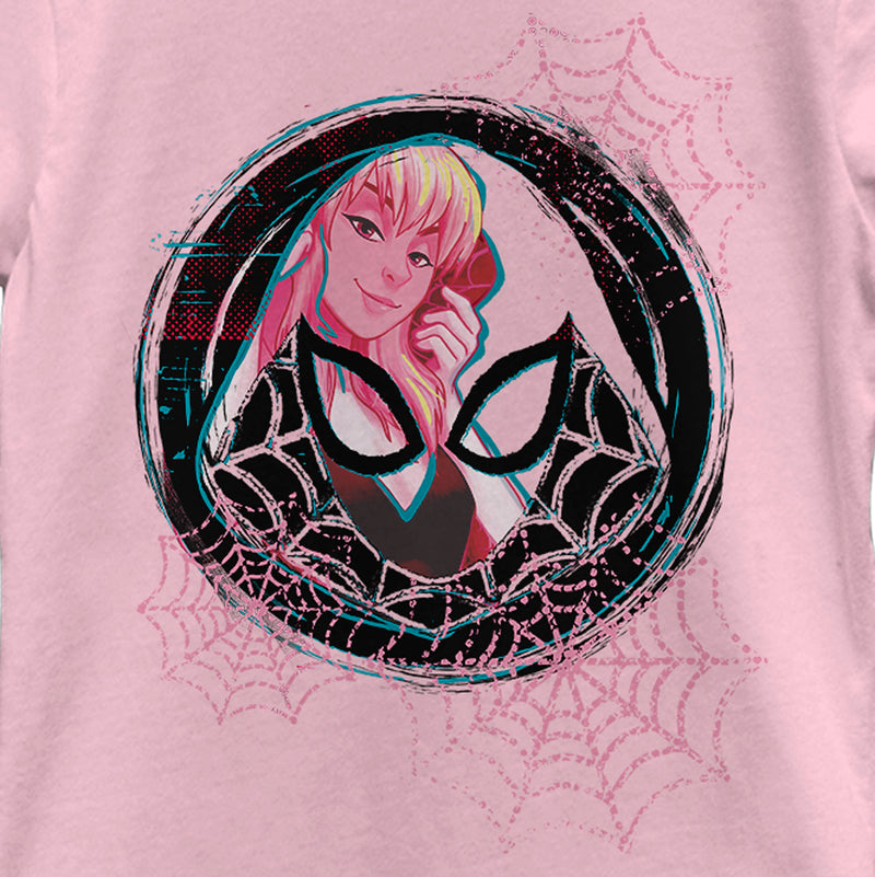 Girl's Marvel Spider Gwen Web Logo T-Shirt