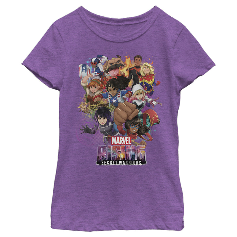Girl's Marvel Rising: Secret Warriors in Action T-Shirt